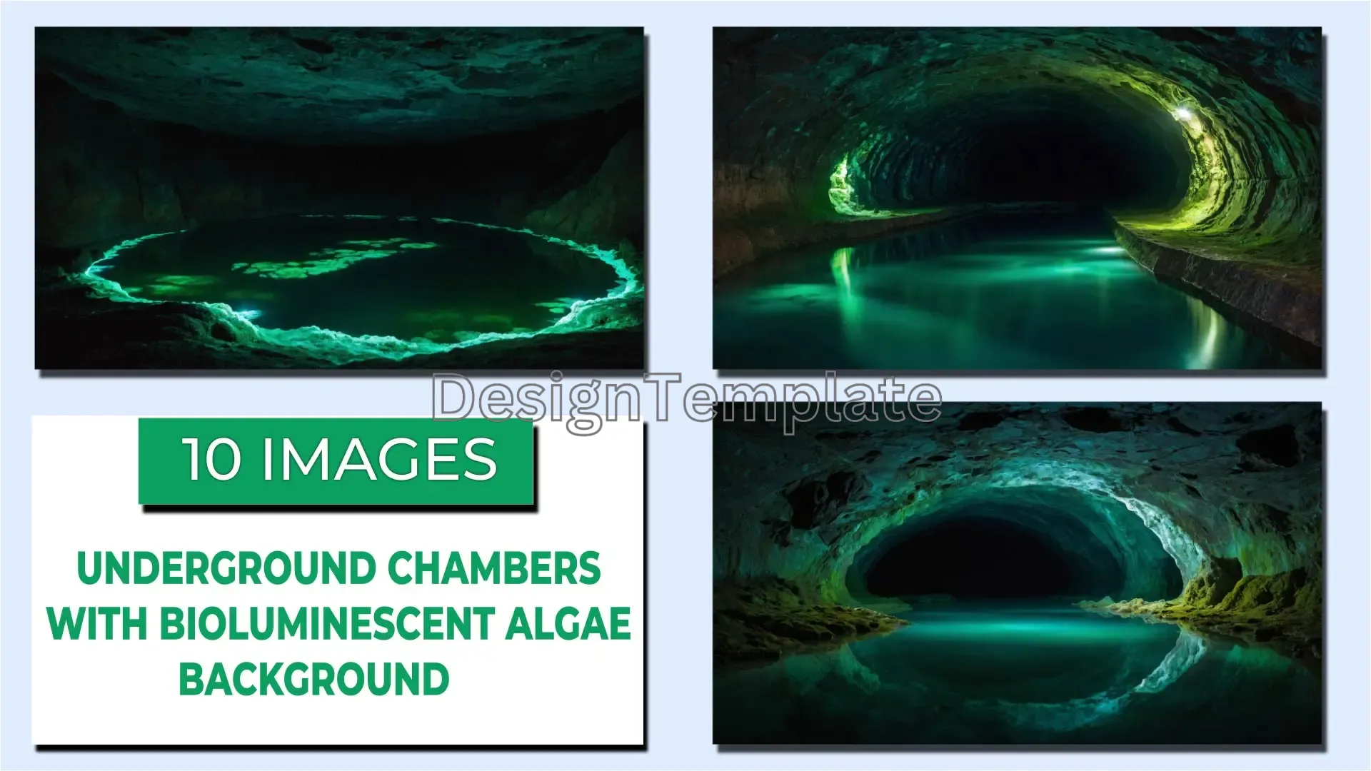 Ethereal Bioluminescent Caverns Dark Chamber Backgrounds